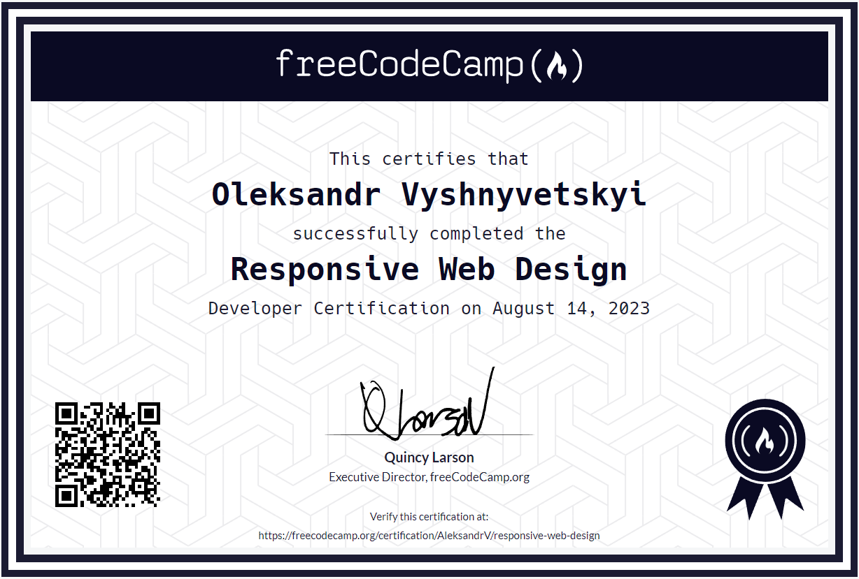 Responsive Web Design certification